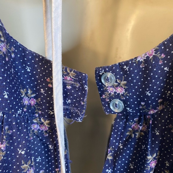 Vintage Upstairs by Dino California Midi Dress Floral Back Tie Dainty Cottage - Picture 10 of 10